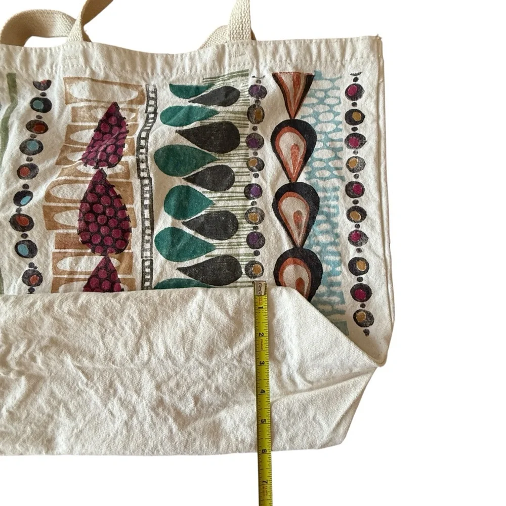 Bluefish Hand‎ Painted Cotton Shopping Canvas Tote Bag 16x18”